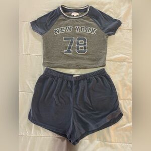 Women's Gray and Blue colsie Sleepwear Set